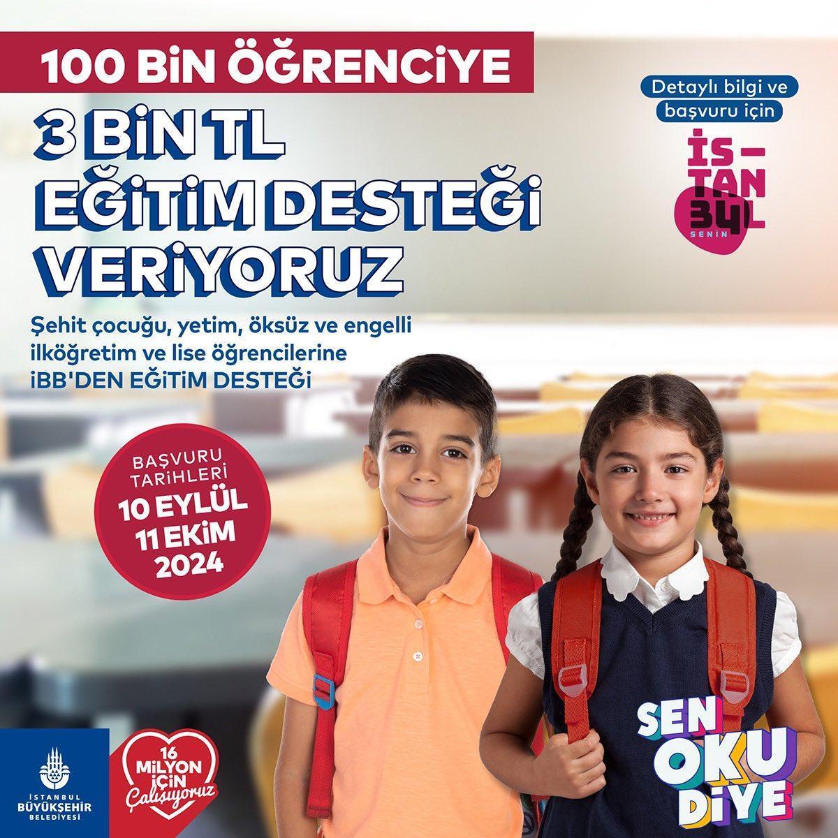 İBB Sen Oku Diye Programı 2024 Başvuru Detayları