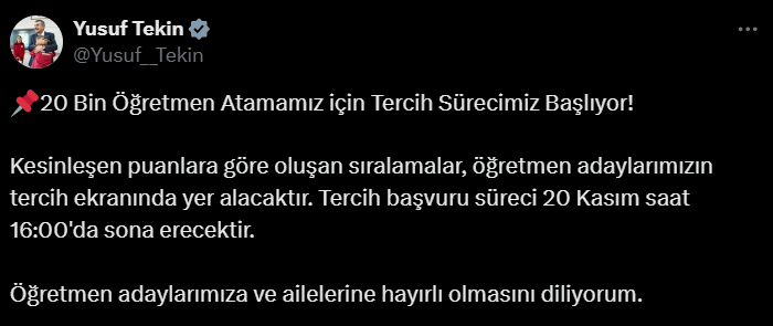 MEB 20 Bin Sözleşmeli Öğretmenlik Atama Tercih Süreci Başladı