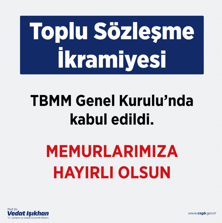 Toplu Sözleşme İkramiyesi Hakkında Önemli Açıklama